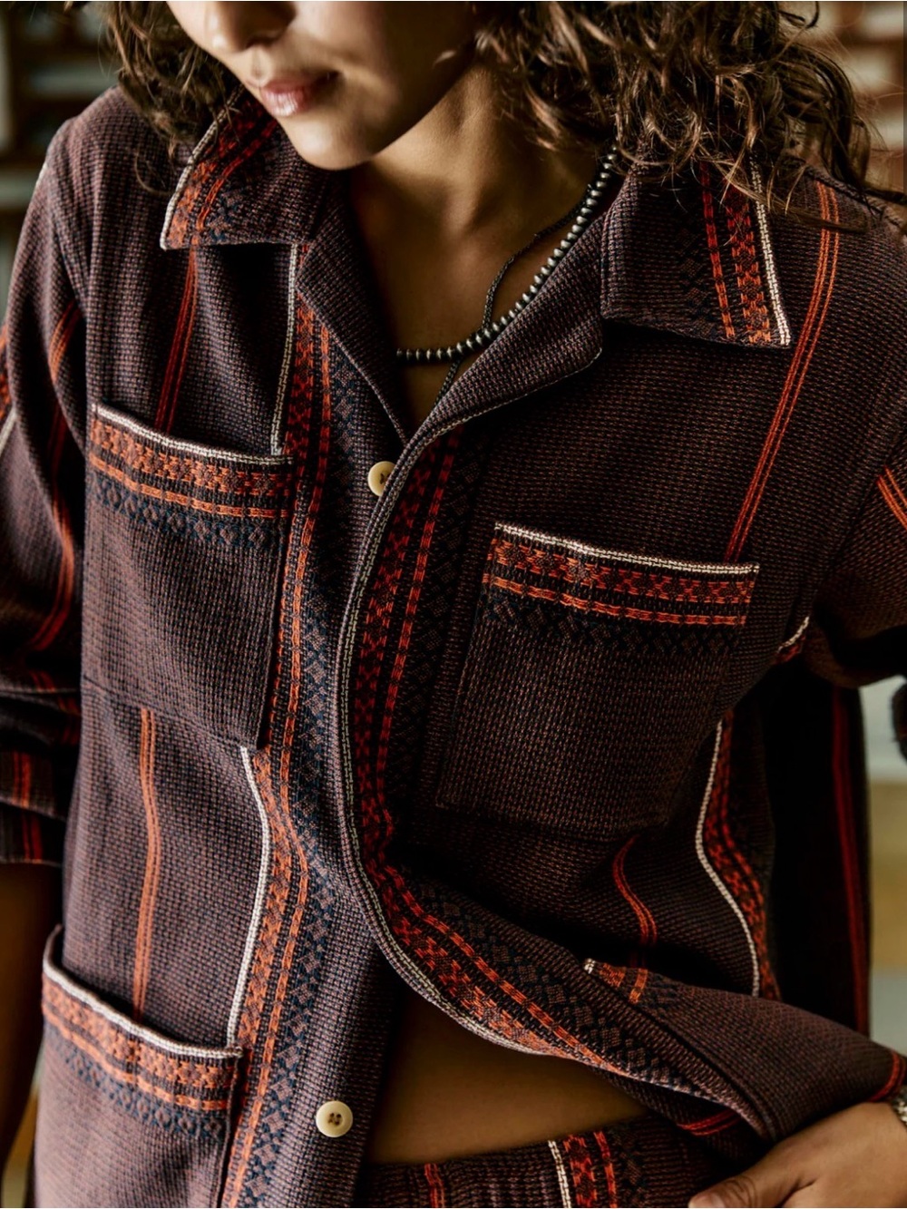 imogene + willie lagos woven border jacket